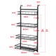 4 Tiers Kitchen Bathroom Pantry Over The Door Hanging Organizer Adjustable Baskets Storage Rack Shampoo Conditioner Body Wash Shelf